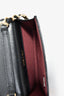 Pre-Loved Chanel™ 2021+ Black Caviar Leather Small Flap Card Holder On Chain Champagne Hardware