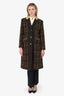 Etro Green Wool Patterned Single Breasted Coat Size 46