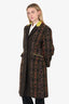 Etro Green Wool Patterned Single Breasted Coat Size 46