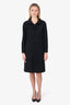 Paule Ka Black Wool Bow Detail Coat Size 38