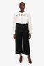Jenni Kayne Black Elastic Waist Band Wide Leg Pants Size M