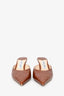 Jimmy Choo Brown Leather Croc Embossed Pointed Heels Size 39.5
