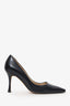 Manolo Blahnik Black Leather Pointed Heels Size 37
