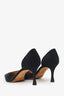 Manolo Black Satin Pointed Heels Size 37