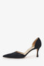 Manolo Black Satin Pointed Heels Size 37