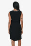 Prada 2014 Black Embellished Neckline Midi Cocktail Dress Size 38