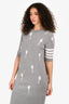 Thom Browne Grey Wool 'Kite' Print Knit Midi Dress Size 2