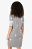 Thom Browne Grey Wool 'Kite' Print Knit Midi Dress Size 2