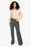 Joseph Green Cotton Fitted Flare Pants Size 38