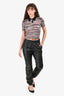 Joseph Black Leather Cuffed Elastic Waistband Pants Size 38