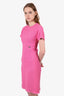 Dolce & Gabbana Pink Wool Tweed Knee Length Short Sleeve Dress Size 38