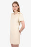 Louis Vuitton White Wool/Silk Short Sleeve Button Detail Mini Dress Size 36