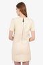 Louis Vuitton White Wool/Silk Short Sleeve Button Detail Mini Dress Size 36