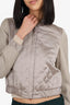 Judith & Charles Taupe/Beige Quilted Satin Bomber Jacket Size 2