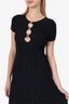 Maje Black Ribbed Short Sleeve Dress Size 36