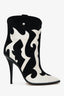 Jimmy Choo Black/White Suede/Snakeskin Cowboy Boots Size 37