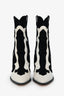Jimmy Choo Black/White Suede/Snakeskin Cowboy Boots Size 37