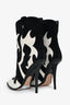 Jimmy Choo Black/White Suede/Snakeskin Cowboy Boots Size 37