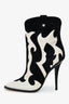 Jimmy Choo Black/White Suede/Snakeskin Cowboy Boots Size 37
