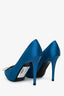Roger Vivier Blue Satin Crystal Embellished Heels Size 36.5
