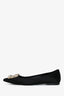 Roger Vivier Black Satin Crystal Embellished Flats Size 36