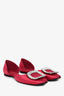 Roger Vivier Pink Satin D'Orsay Crystal Embellished Flats Size 36