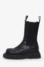 Bottega Veneta Black Leather Lug Boots Size 39