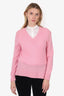 Naadam Pink Cashmere V-Neck Sweater Estimated Size S