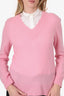Naadam Pink Cashmere V-Neck Sweater Estimated Size S