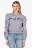 Philosophy Grey Logo Puff Sleeve Sweater Size M