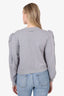 Philosophy Grey Logo Puff Sleeve Sweater Size M