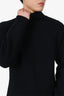 Solid Homme Black Wool Ribbed Mock Neck Sweater Size 46 Mens