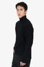 Solid Homme Black Wool Ribbed Mock Neck Sweater Size 46 Mens