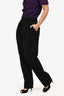 Alberta Ferretti Black Wool Blend Trousers Size 6