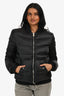 Diesel Black Nylon Foldaway Hood Cropped Bomber Jacket Size XS/S