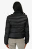 Diesel Black Nylon Foldaway Hood Cropped Bomber Jacket Size XS/S