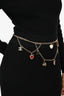 Pre-Loved Chanel™ 2010 Gold Toned Black/White/Red Enamel 'Coco Rider' Charm Chain Belt
