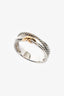 David Yurman 18K Yellow Gold/Silver 'X' Double Crossover Ring Size 10