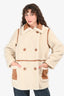 Stand Studio Brown Faux Suede/Fleece Double Breasted Jacket Size 34