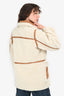 Stand Studio Brown Faux Suede/Fleece Double Breasted Jacket Size 34