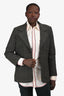 Ganni Grey Check Single Breasted Blazer Size 42