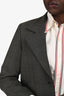 Ganni Grey Check Single Breasted Blazer Size 42