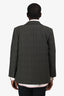 Ganni Grey Check Single Breasted Blazer Size 42