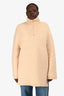 Nanushka Cream Knit Quarter Zip Turtleneck 'Zitah' Sweater Size L