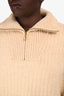 Nanushka Cream Knit Quarter Zip Turtleneck 'Zitah' Sweater Size L