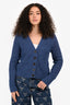 Veronica Beard Blue Baby Alpaca Merino Wool Cardigan Size S
