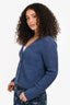 Veronica Beard Blue Baby Alpaca Merino Wool Cardigan Size S