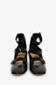 Christian Dior Black Patent Square Toe Strap Block Heels Size 38.5