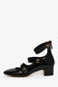 Christian Dior Black Patent Square Toe Strap Block Heels Size 38.5