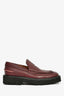 Dries Van Noten Burgundy Leather Platform Penny Loafers Size 39